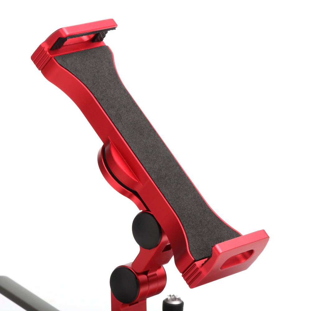 SUNNYLIFE ZJ035 Aluminum Alloy Cell Phone Holder Portable Drone Remote Controller Rack Folding Tablet Stand with Strap for DJI Mavic 3/2/Mini SE/Air 2S - Red