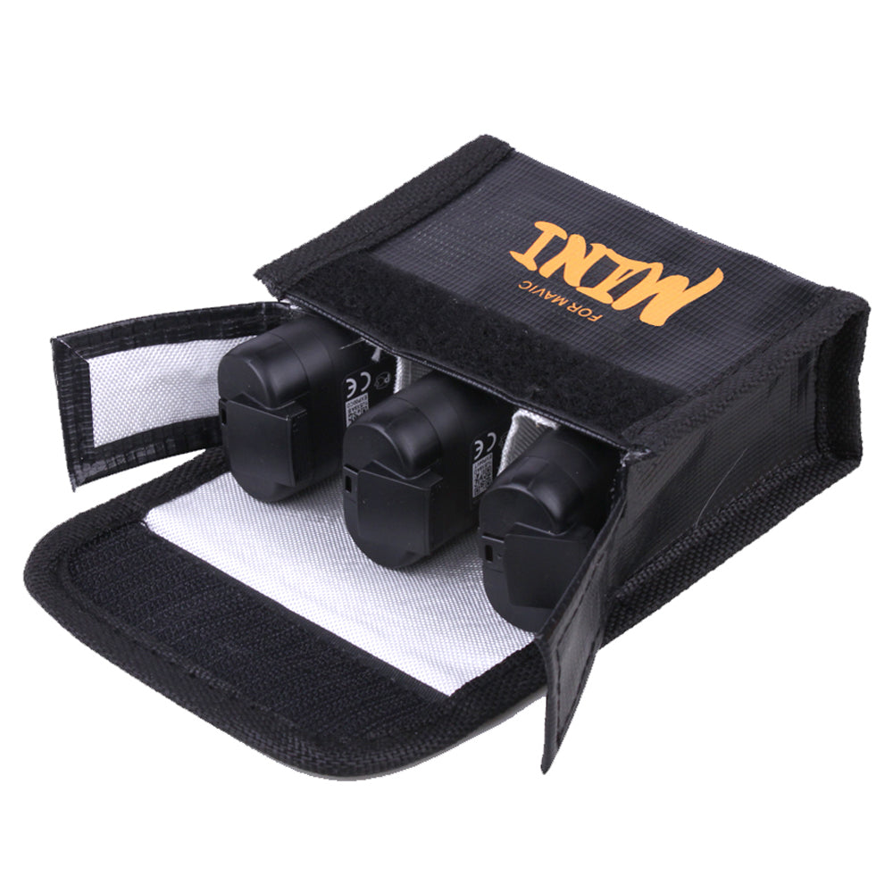 SUNNYLIFE DC296 Scratch-resistant Explosion-Proof Battery Safe Bag Fireproof Batteries Protector Storage Case for DJI Mini SE/2/Mavic Mini (3Pcs Batteries Version)