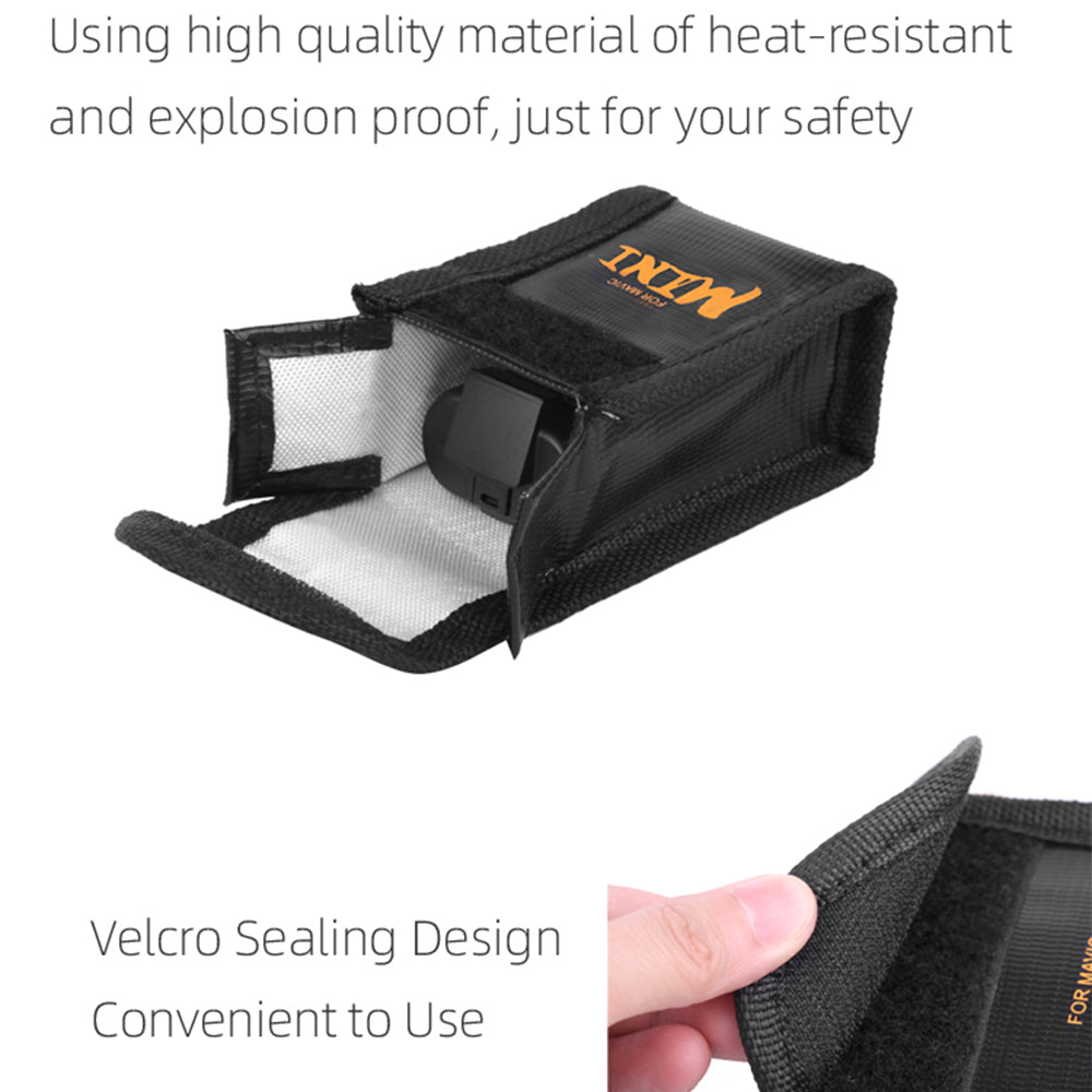 SUNNYLIFE DC294 Explosion-Proof Battery Safe Bag Fireproof Batteries Protective Storage Case for DJI Mini SE/2/Mavic Mini (1Pc Battery Version)