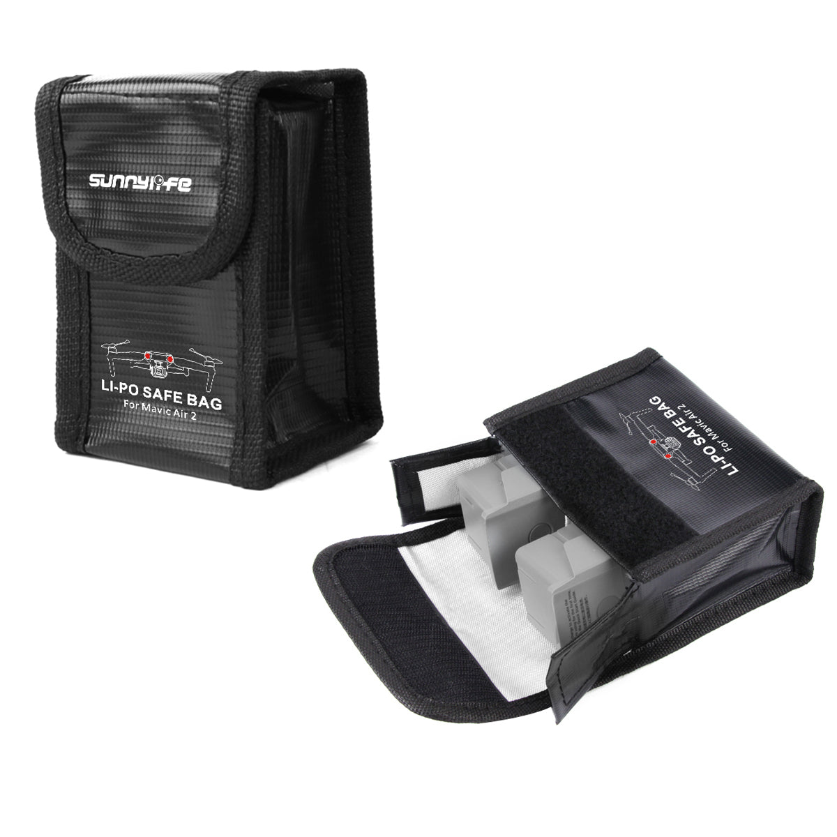 SUNNYLIFE AIR2-DC257 For DJI Air 2S/Mavic Air 2 Explosion-proof 2-Battery Storage Bag Lithium Battery Safety Carrying Pouch