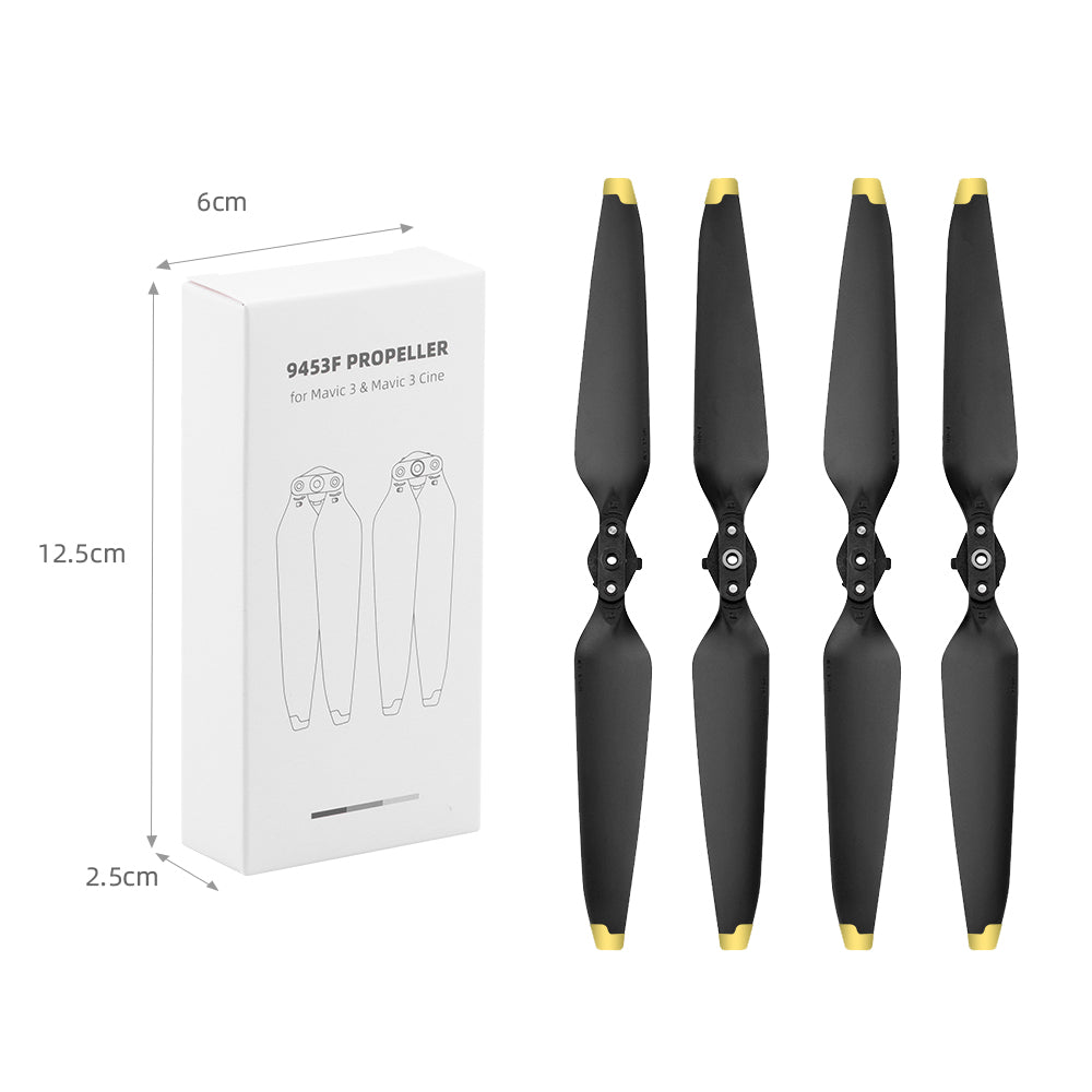 2Pairs Quick-Release 9453F Propeller Set for DJI Mavic 3 Replacement Prop Blades Drone Accessories - Gold
