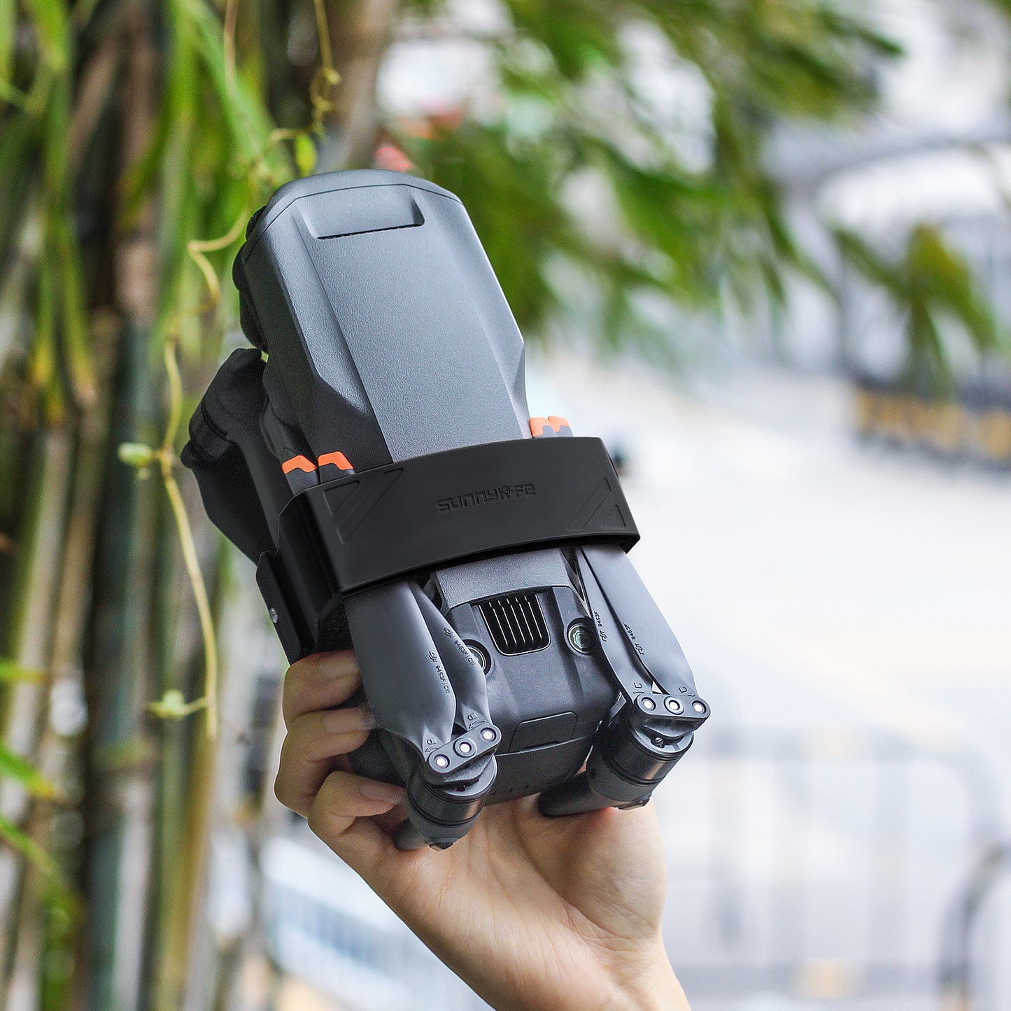 SUNNYLIFE M3-SJ359 Silicone Propeller Holder Strap for DJI Mavic 3 Drone Props Blade Stabilizer Fixator Accessory - Black