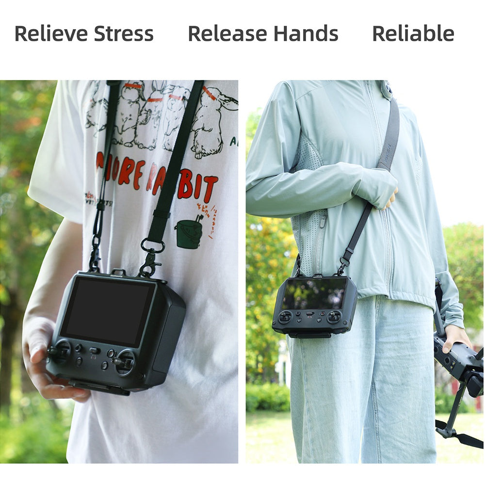 SUNNYLIFE GS377 Multi-use Bracket Comfortable Shoulder Lanyard for RC Pro/Smart Controller Accessories with Metal Hook + PU Leather Strap