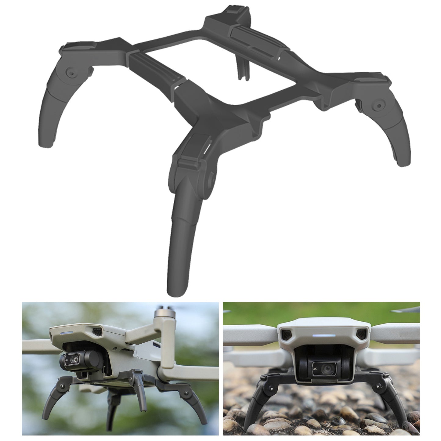 SUNNYLIFE LG380 for DJI Mini 2/Mini SE/Mavic Mini Foldable Drone Landing Gear Plastic Anti-fall Heighten Landing Stand - Grey