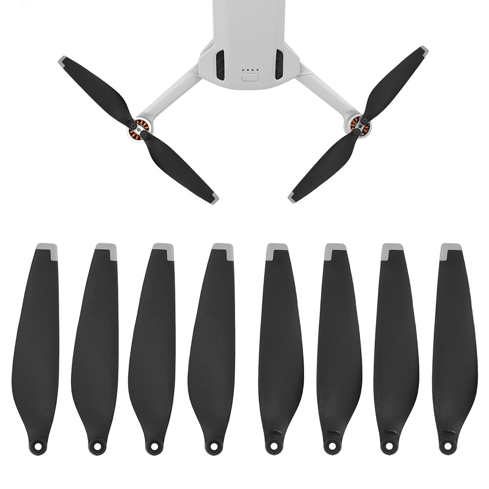 6030F For DJI Mini 3 Pro 8Pcs Plastic Drone Propellers Blades Replacement Accessories - Black/Silver