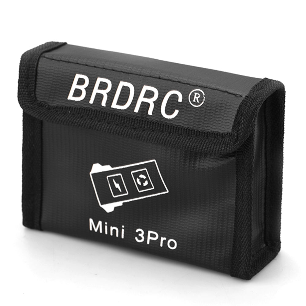 BRDRC EWB9237_2 Drone Battery Storage Bag for DJI Mini 3 Pro Li-po Safe Battery Explosion-proof Protective Bag, Size M/for 2Pcs Batteries