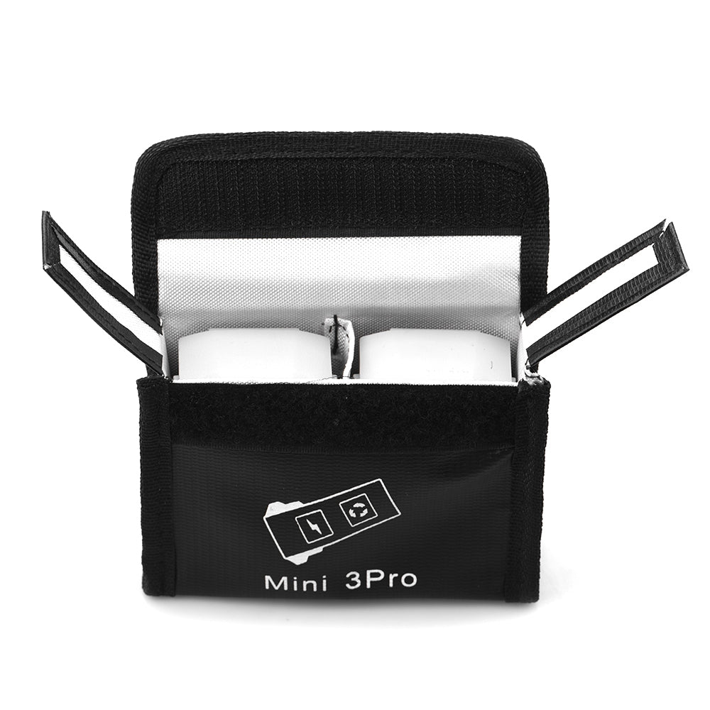 BRDRC EWB9237_2 Drone Battery Storage Bag for DJI Mini 3 Pro Li-po Safe Battery Explosion-proof Protective Bag, Size M/for 2Pcs Batteries