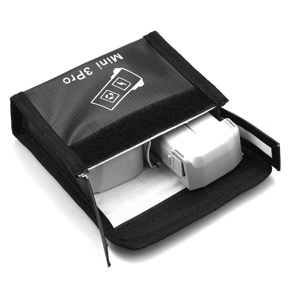 BRDRC EWB9237_2 Drone Battery Storage Bag for DJI Mini 3 Pro Li-po Safe Battery Explosion-proof Protective Bag, Size M/for 2Pcs Batteries