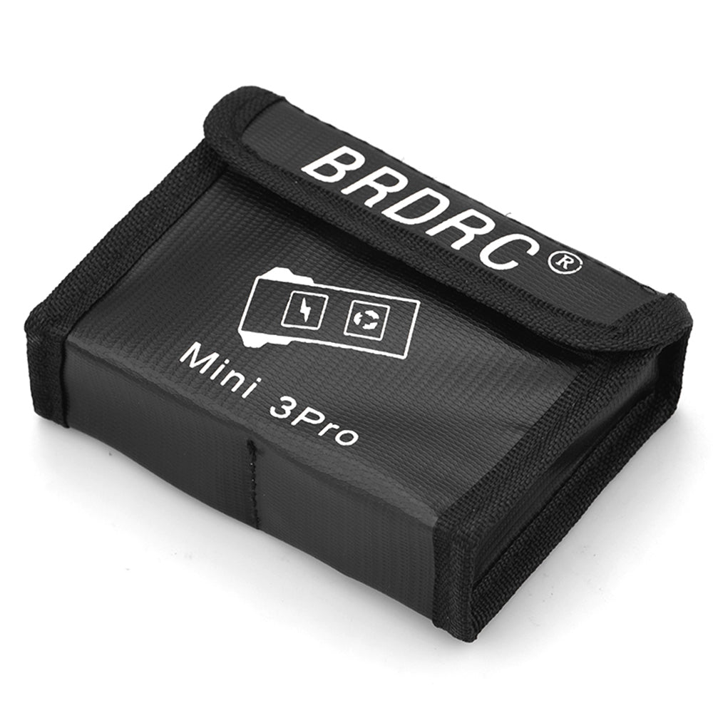 BRDRC EWB9237_2 Drone Battery Storage Bag for DJI Mini 3 Pro Li-po Safe Battery Explosion-proof Protective Bag, Size M/for 2Pcs Batteries