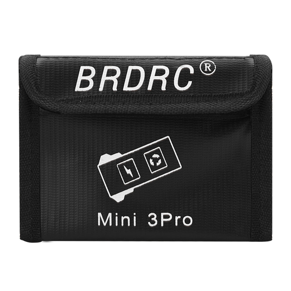 BRDRC EWB9237_2 Drone Battery Storage Bag for DJI Mini 3 Pro Li-po Safe Battery Explosion-proof Protective Bag, Size M/for 2Pcs Batteries