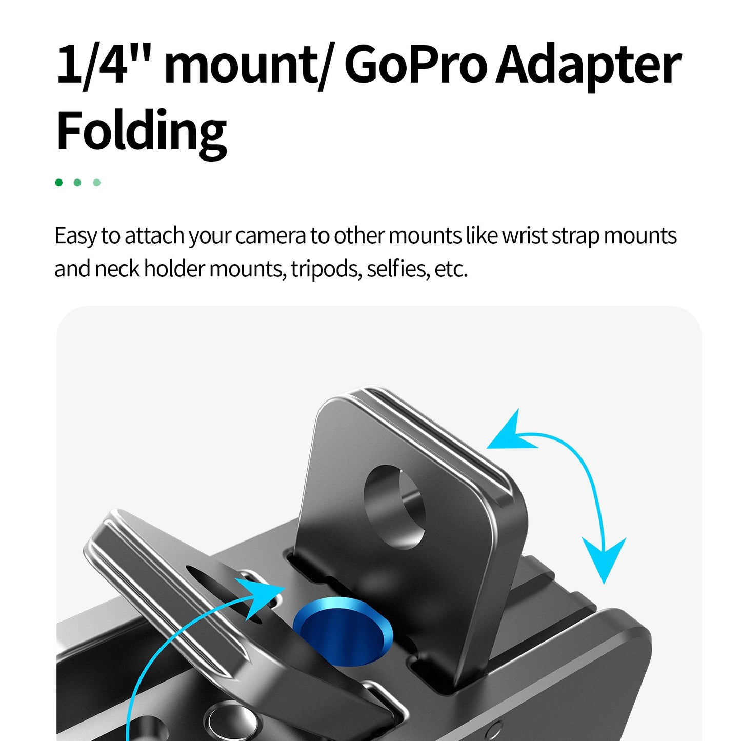 Uniqkart OA-TPM-T01 Magnetic Dual Port Charging Mount for DJI Action 2 Charging Base Portable Charging Stand with 1/4 Adapter