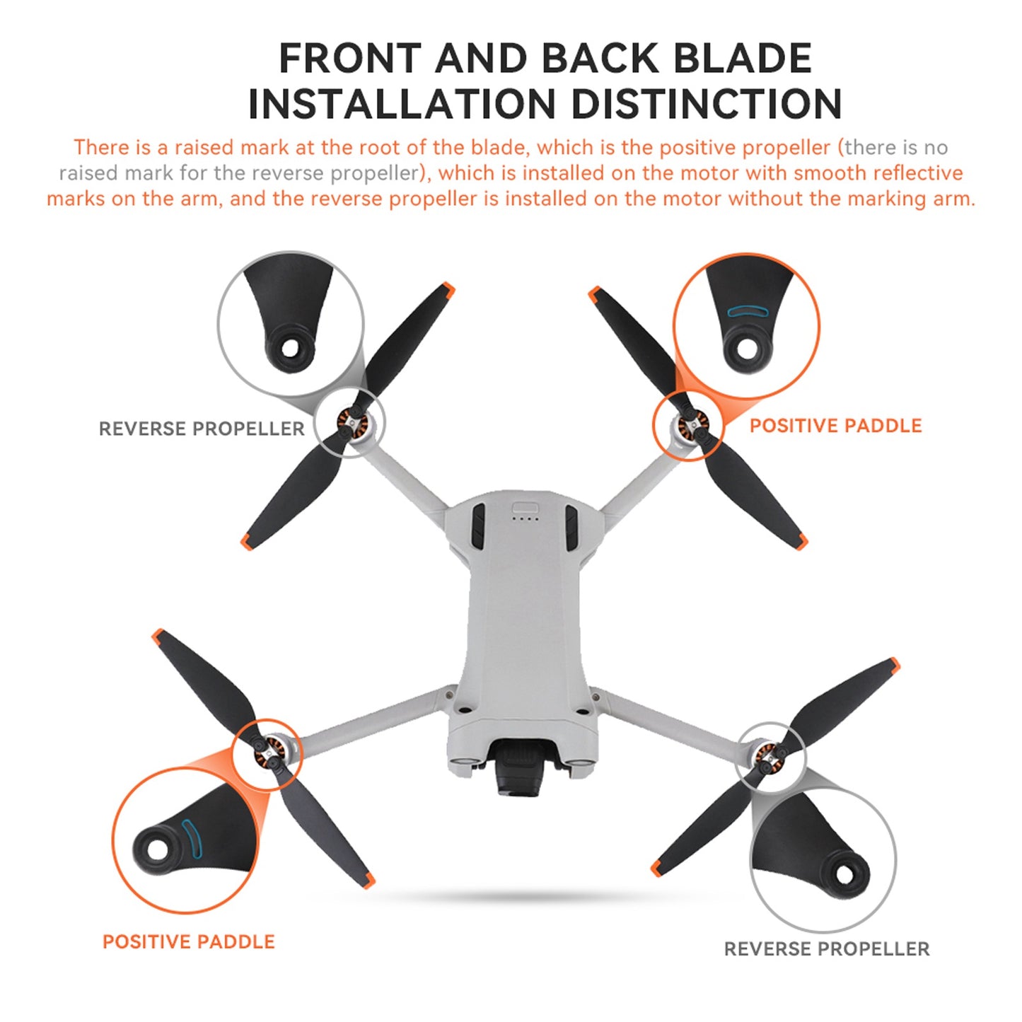 RCSTQ 1359100 For DJI Mini 3 Pro 4Pcs Plastic Noise Reduction Drone Propellers Blades Replacement Parts - Black/Gold
