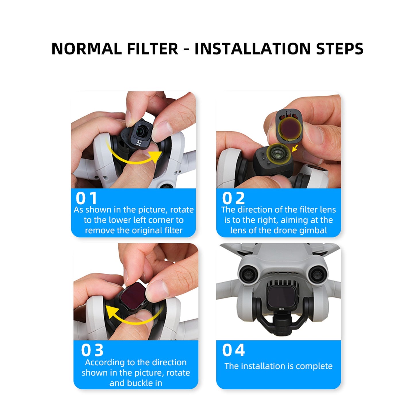 RCSTQ For DJI Mini 3 Pro Aluminum Alloy+Glass ND Filter ND8 ND16 ND32 ND64 RC Accessories - ND8