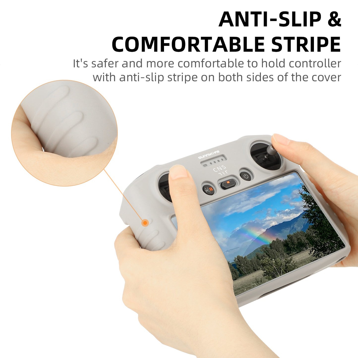 SUNNYLIFE MM3-BHT441 for DJI Mini 3 Pro DJI RC Remote Control Silicone Protection Cover Anti-drop Case - Grey