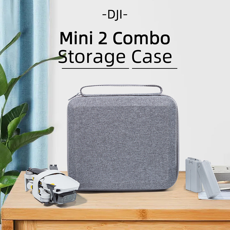 For DJI Mini 2 / Mini 2 SE Combo Drone and Accessories Storage Bag Portable Shockproof Carrying Case Handbag - Grey / Red Liner
