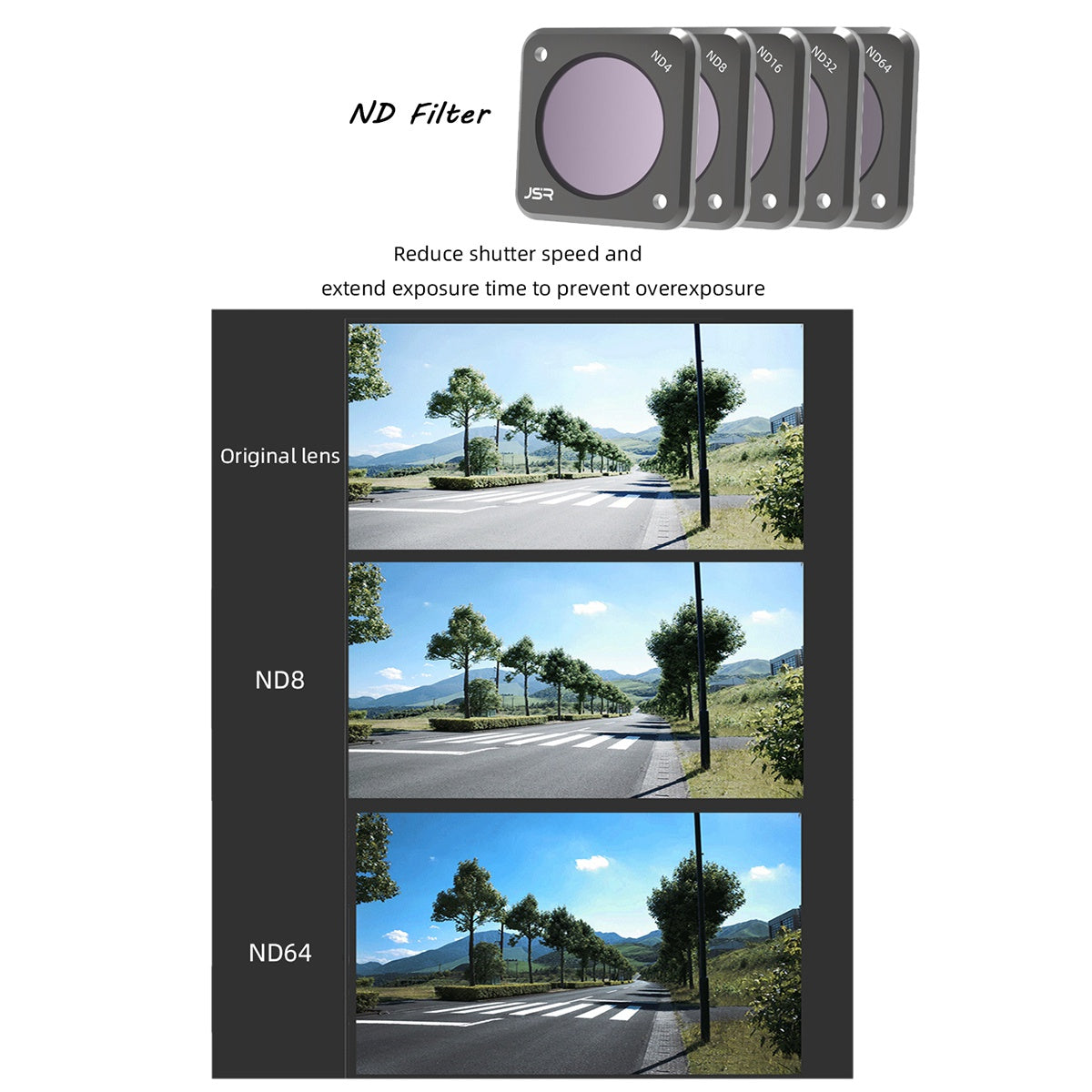 Junestar For DJI Action 2 ND Filter Glass Camera Lens Accessory - ND16