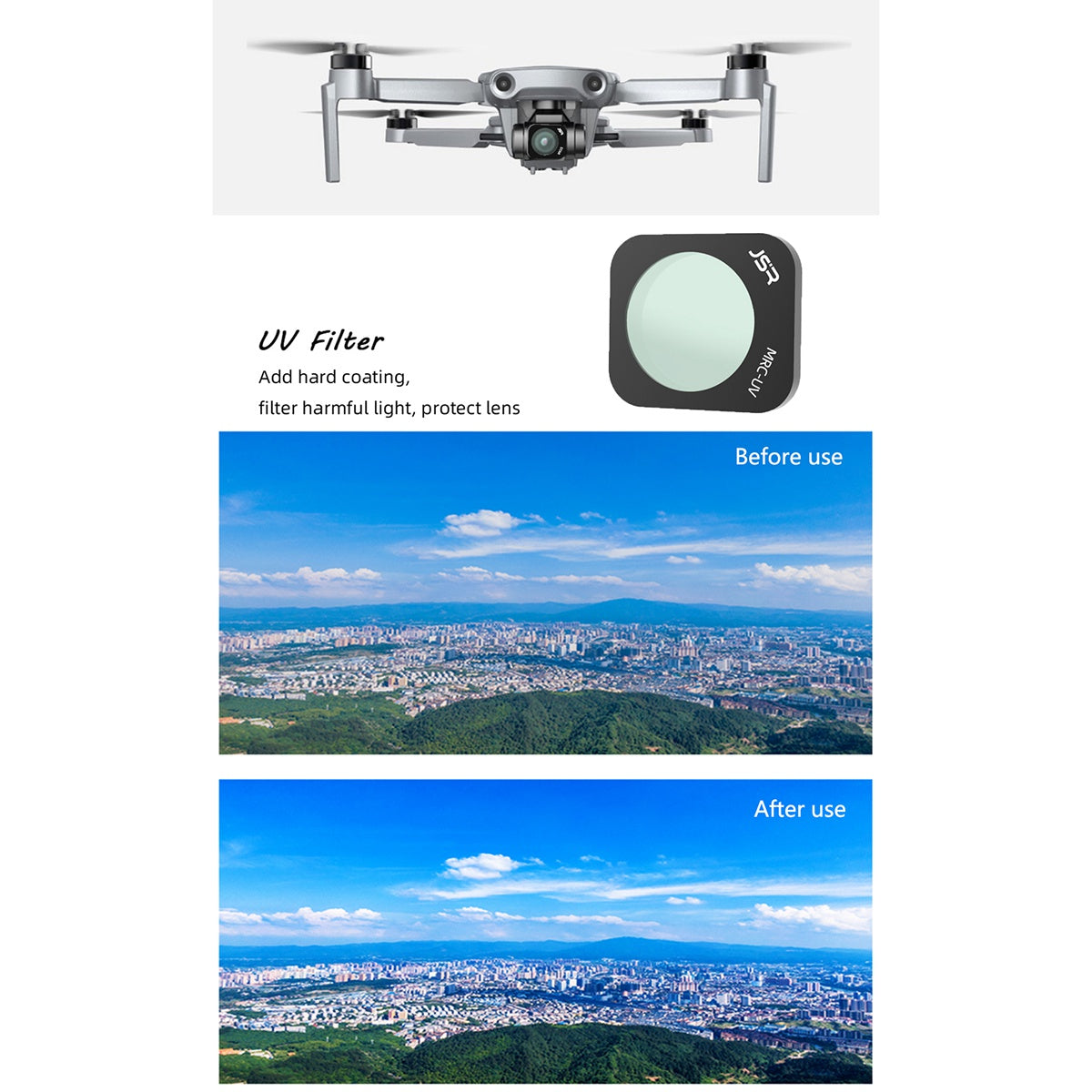 Junestar ZMP TB-8IN1 JSR-1903-12 For Hubsan Zino Mini Pro 8Pcs/Set MRC-UV+CPL+ND8+ND16+ND32+ND64+STAR+NIGHT Lens Filters Drone Camera Accessories