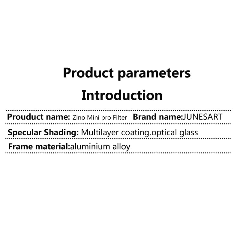 JUNESTAR JSR-1903-06 Multi-Layer Coated ND64 Filters for Hubsan Zino Mini Pro RC Drone Scratch Resistant ND Lens Filters
