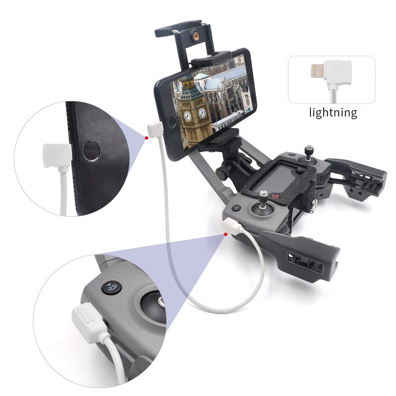 STARTRC For DJI Mavic Mini/Mavic Pro/Mavic Air/Spark Remote Control Cord Micro-USB to Lightning Connection Cable