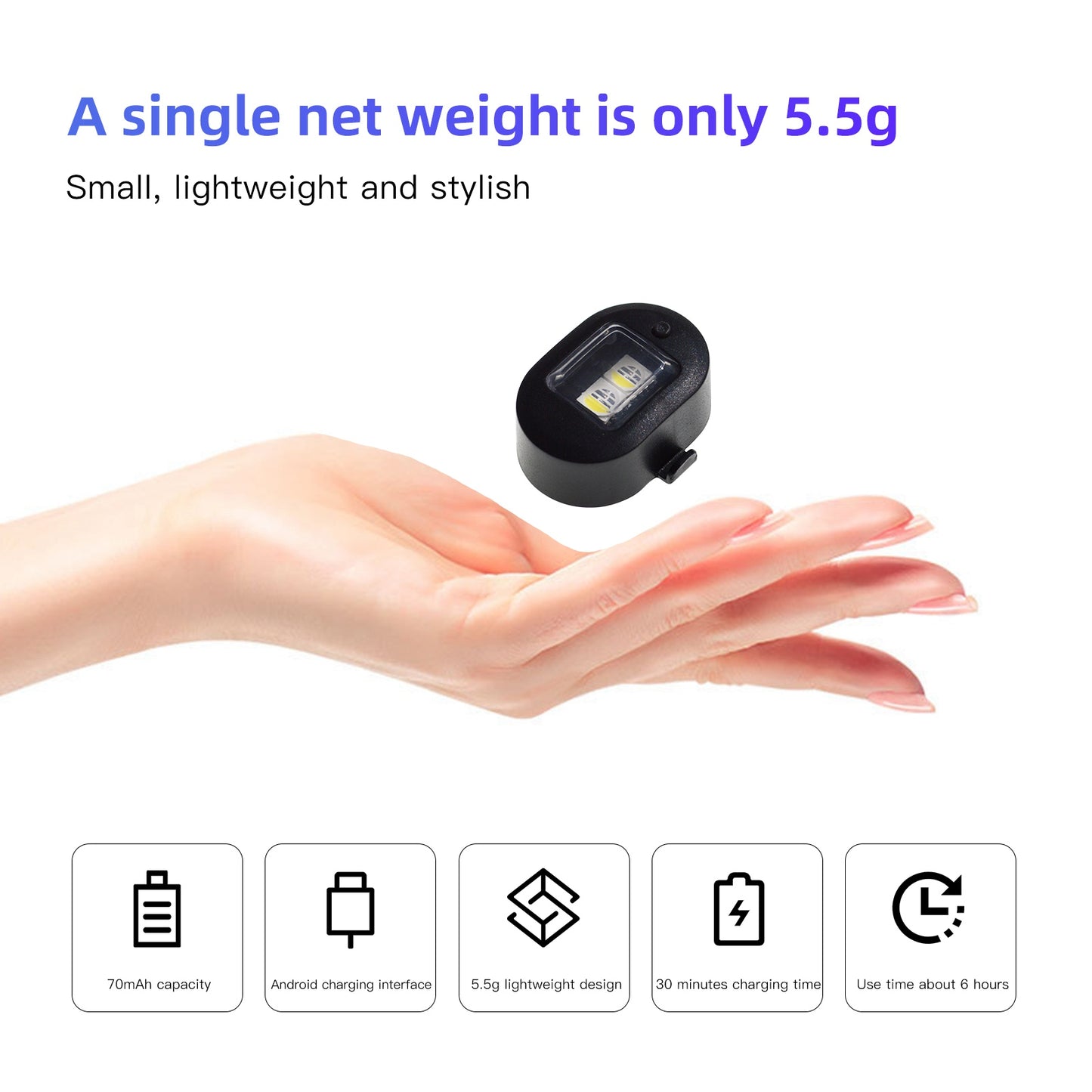 DABSD040 For DJI Mini 3 Pro/Air 2S/Mavic 3 7-Color LED Drone Light Rechargeable Drone Night Flight Flashing Lamp