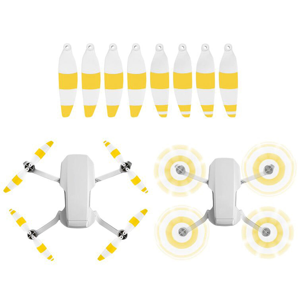 SUNNYLIFE 4726F 8Pcs for DJI Mini SE / 2 Drone Propeller Replacement Blade Spare Parts - White / Yellow