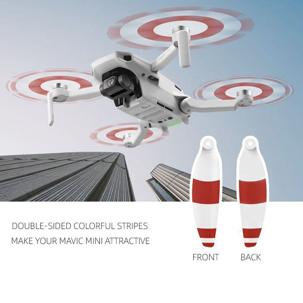 SUNNYLIFE 4726F 8Pcs for DJI Mini SE / 2 Drone Propeller Replacement Blade Spare Parts - White / Yellow