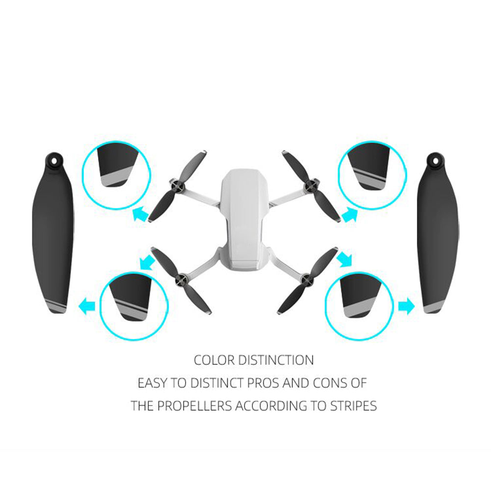 SUNNYLIFE 4726F 8Pcs for DJI Mini SE / 2 Drone Propeller Replacement Blade Spare Parts - White / Yellow