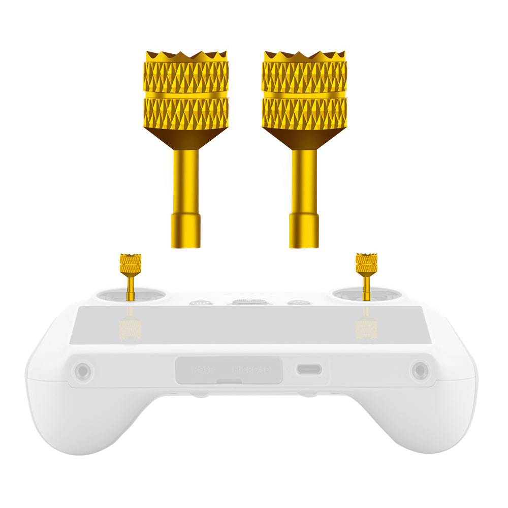 EWB9409 For DJI Mini 3 Pro Remote Controller 1 Pair Thumb Rocker Aluminum Alloy Control Joysticks - Gold
