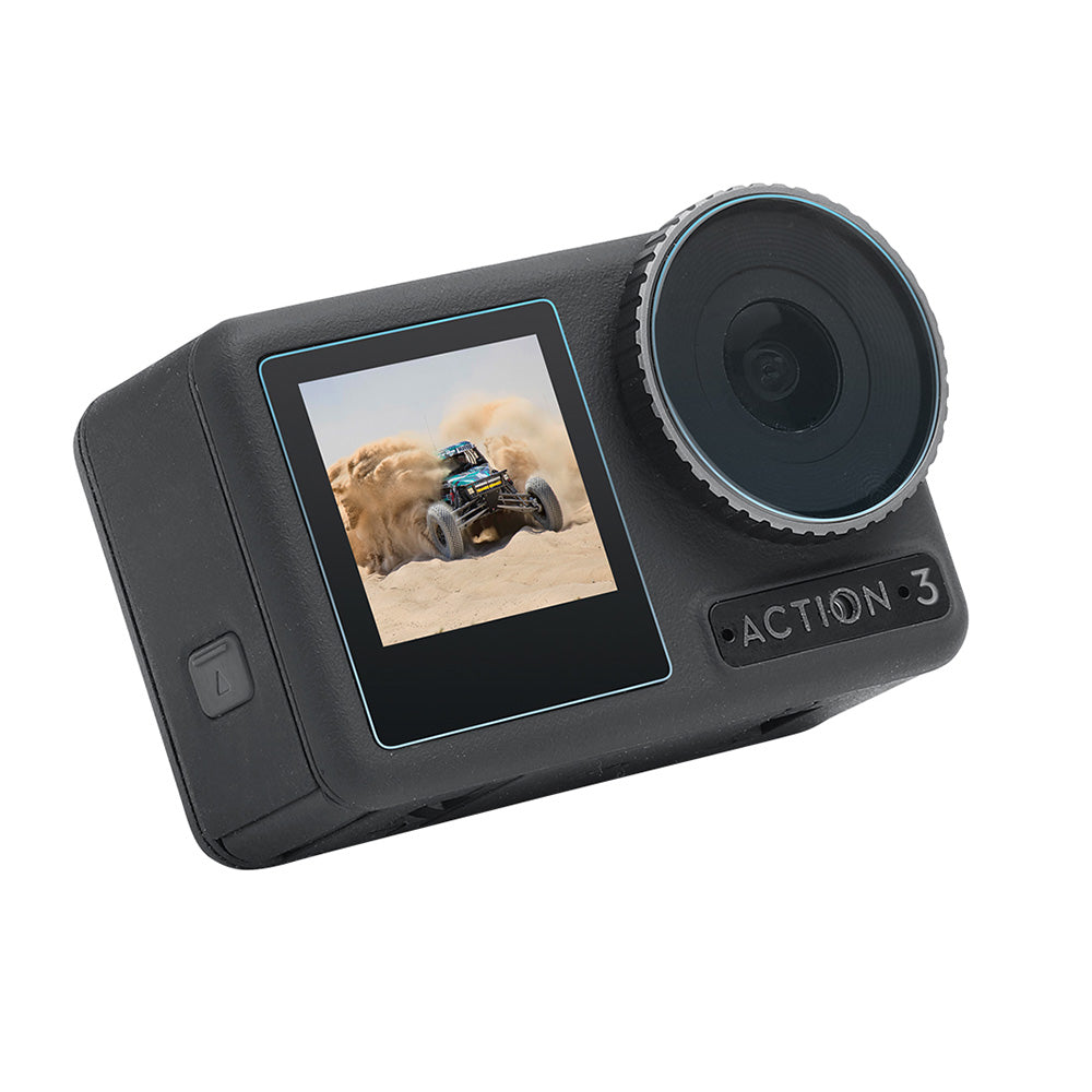 Uniqkart OA3-BHM494 3Pcs / Set for DJI Osmo Action 3 Tempered Glass Screen Protector Camera Lens Film + Screen Film Combo