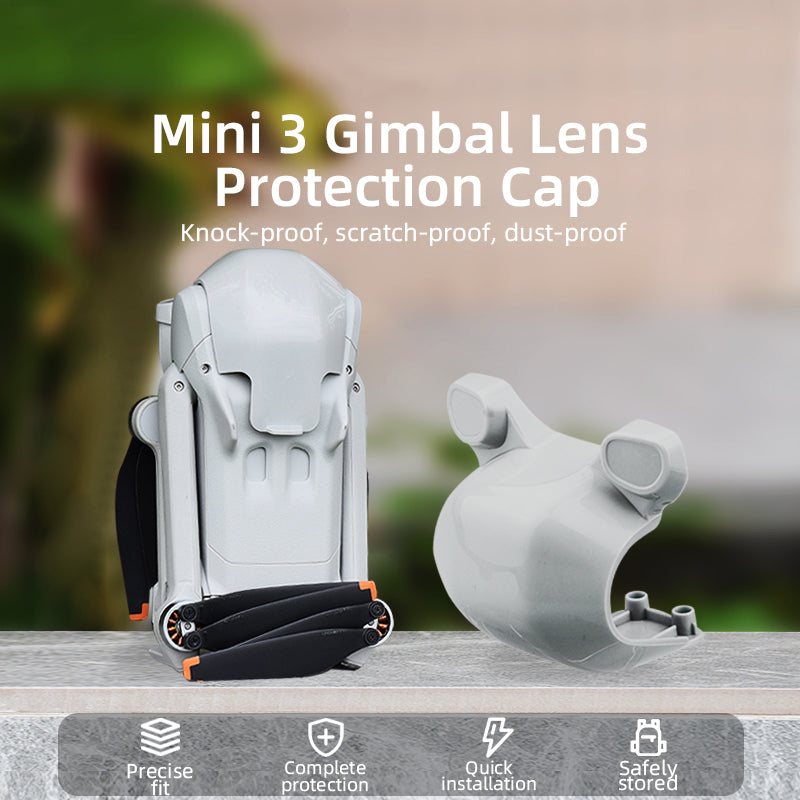 BRDRC Anti-scratch PC Lens Cap Hood for DJI Mini 3 Drone Gimbal Camera Protector Cover - Transparent Black
