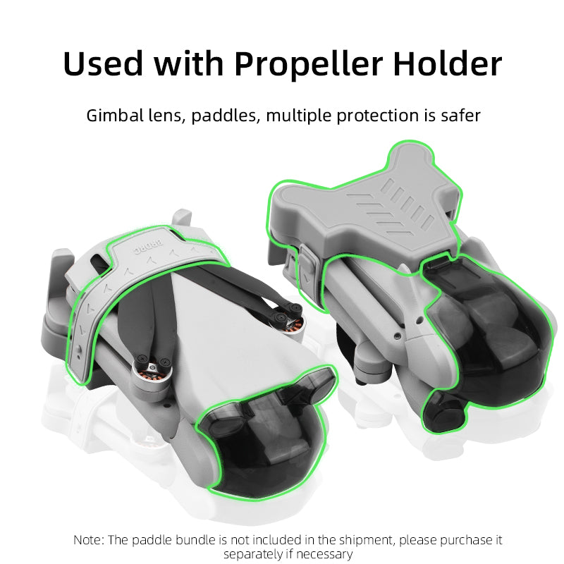 BRDRC Anti-scratch PC Lens Cap Hood for DJI Mini 3 Drone Gimbal Camera Protector Cover - Transparent Black