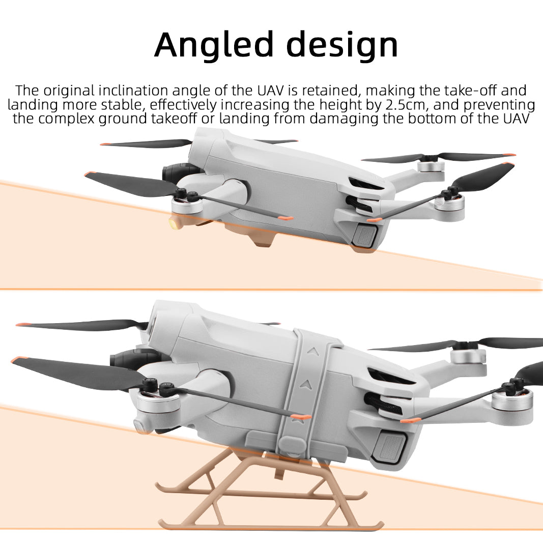 BRDRC For DJI Mini 3 / Mini 3 Pro Foldable Landing Gear ABS Height Extender with Silicone Strap - Grey