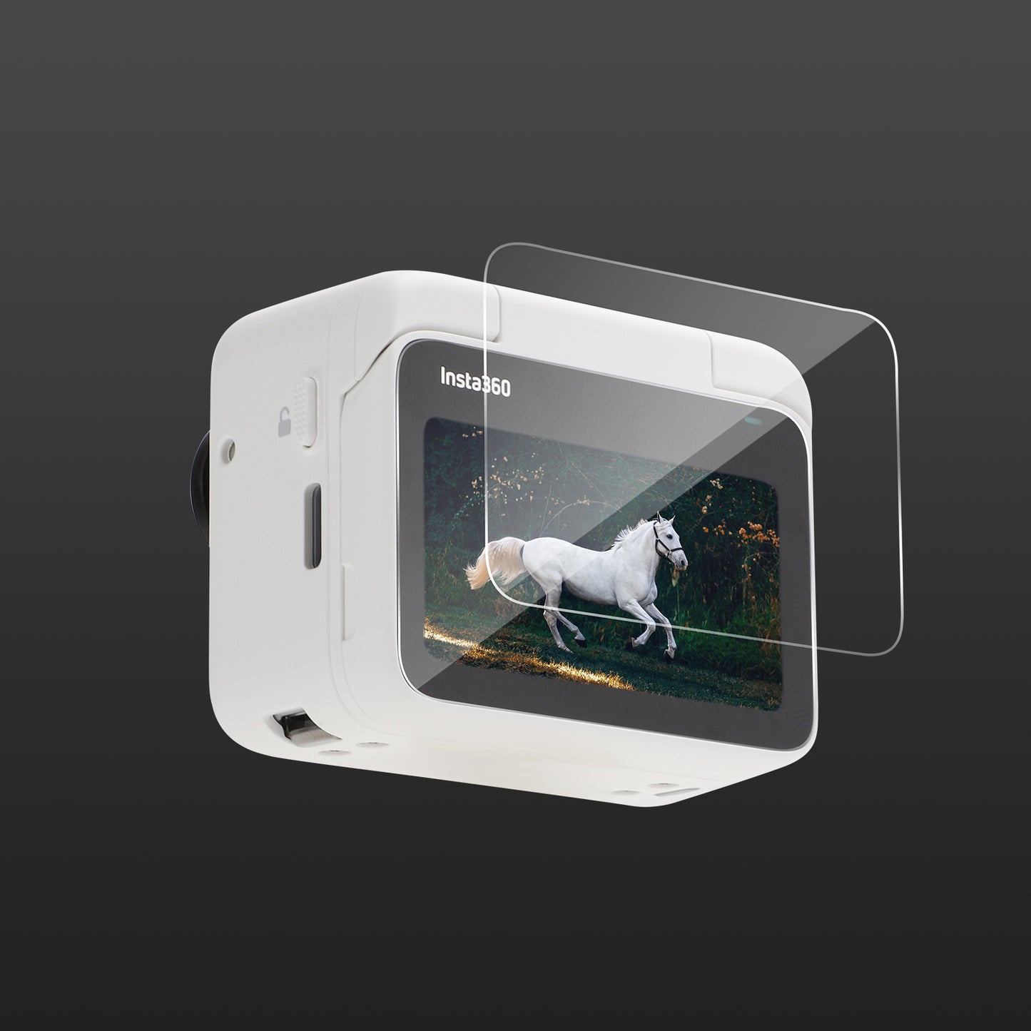 Uniqkart 1Pc For Insta360 GO 3 Action Camera Tempered Glass 9H Hardness Lens Film + Screen Protector Set