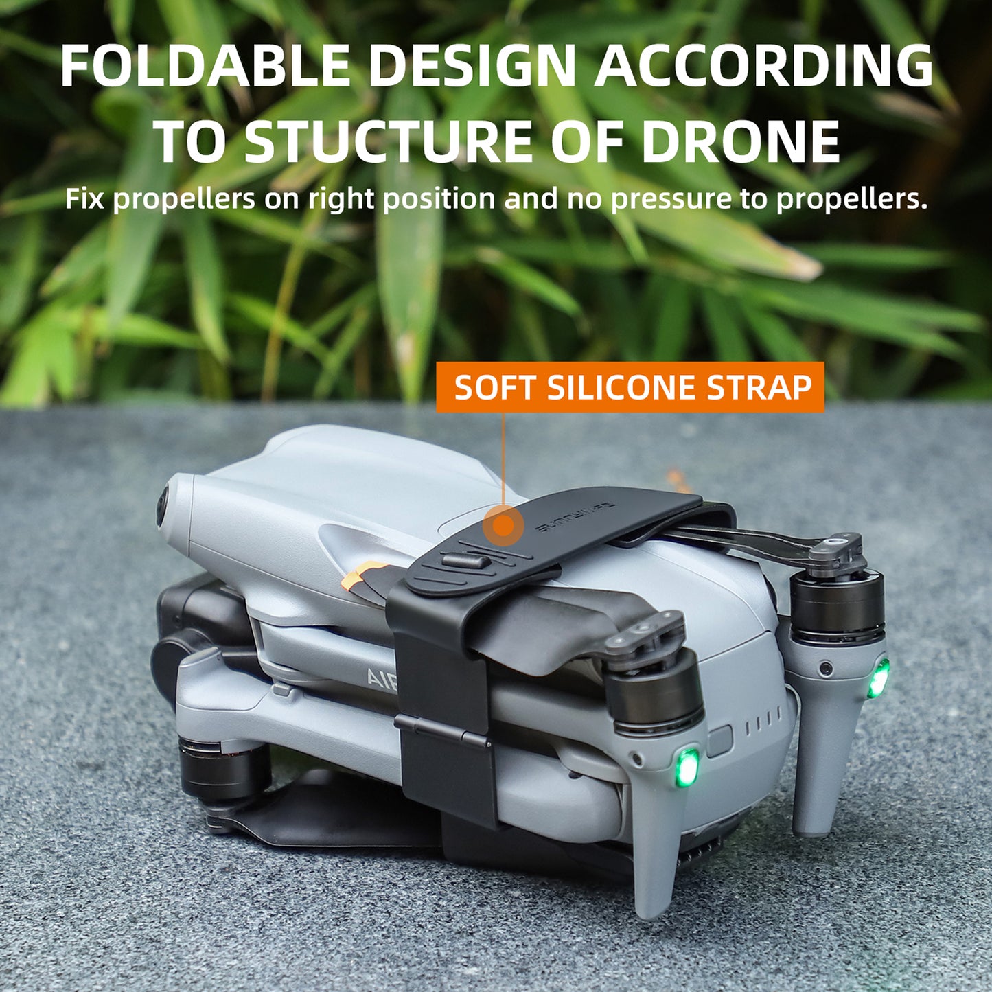 SUNNYLIFE A3-SJ663 For DJI Air 3 Drone Propeller Holder Plastic+Silicone Propeller Fixing Stabilizer - Black