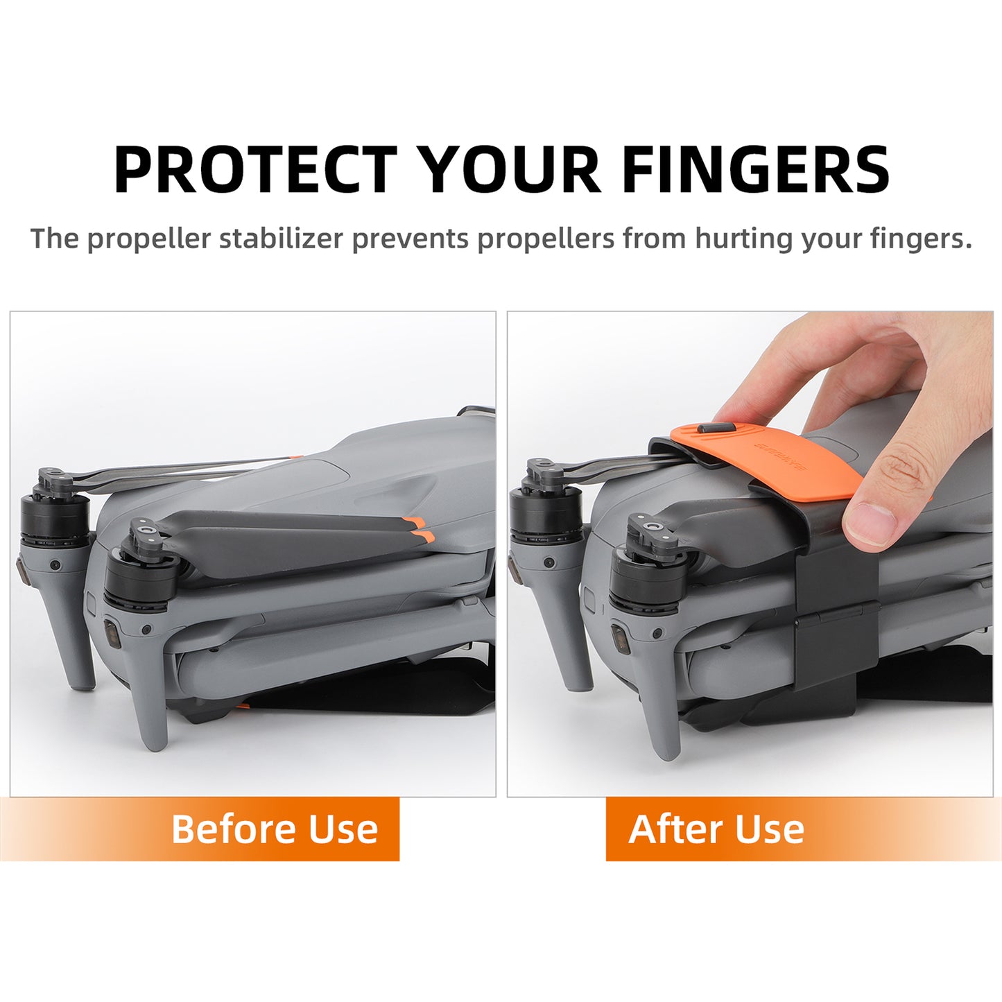 SUNNYLIFE A3-SJ663 For DJI Air 3 Drone Propeller Holder Plastic+Silicone Propeller Fixing Stabilizer - Black