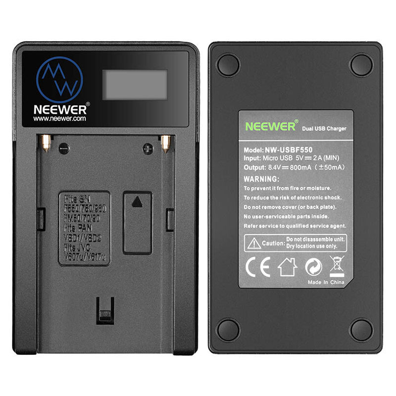 Uniqkart NW-USBF550 LCD Smart Battery Charger for Sony NP-F550 / F750 / F960 / F970