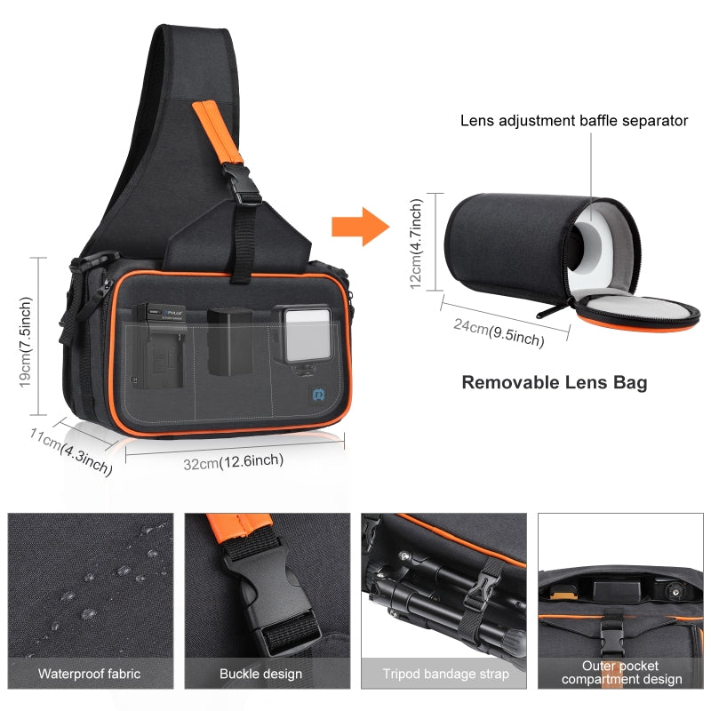 Puluz PU5014B DSLR Camera Backpack and Lens Bag for Nikon Sony Canon Photography Equipment Shoulder Bag
