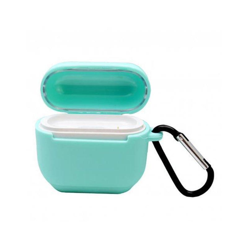 Uniqkart for Insta360 GO Camera Charging Case Soft Silicone Protective Cover Anti-drop Case with Carabiner - Light Green