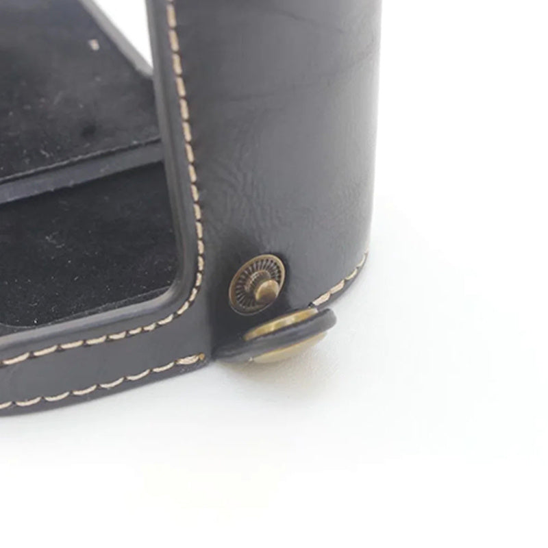 Flannel Lining Bottom Case for Nikon D810/D800 PU Leather Digital Camera Protective Half Body Cover with Battery Opening - Black