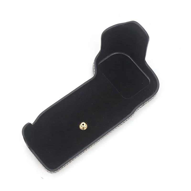 Flannel Lining Bottom Case for Nikon D810/D800 PU Leather Digital Camera Protective Half Body Cover with Battery Opening - Black