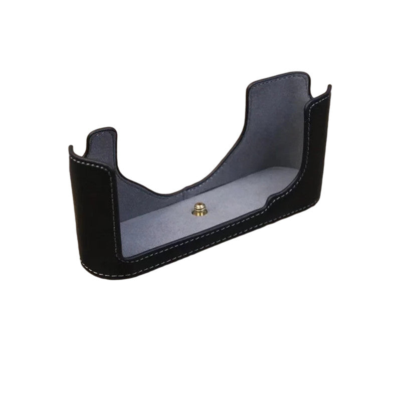 Uniqkart for Leica M9 Digital Camera Genuine Leather Botton Case Protective Half Body Cover - Black