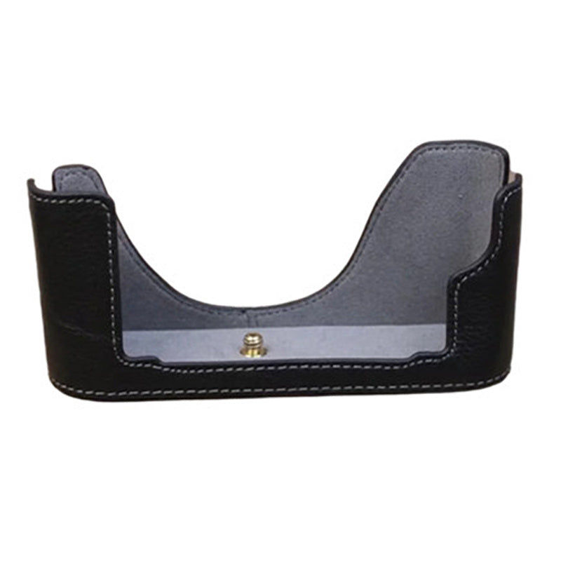 Uniqkart for Leica M240 Digital Camera Bottom Case Genuine Leather Half Body Protective Cover - Black