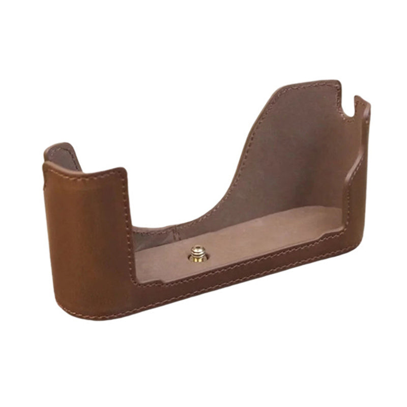 Uniqkart for Leica M240 PU Leather Digital Camera Bottom Case Soft Liner Protective Half Body Cover - Coffee