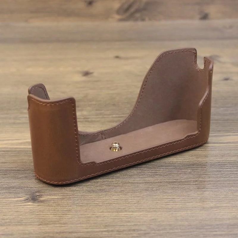 Uniqkart for Leica M240 PU Leather Digital Camera Bottom Case Soft Liner Protective Half Body Cover - Coffee