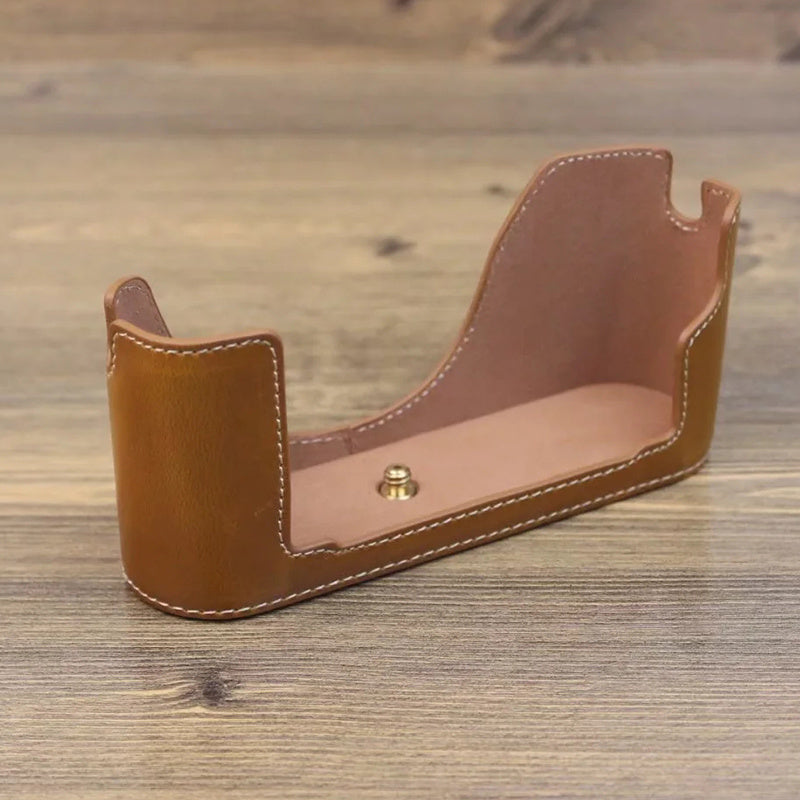 Uniqkart for Leica M240 PU Leather Digital Camera Bottom Case Soft Liner Protective Half Body Cover - Brown