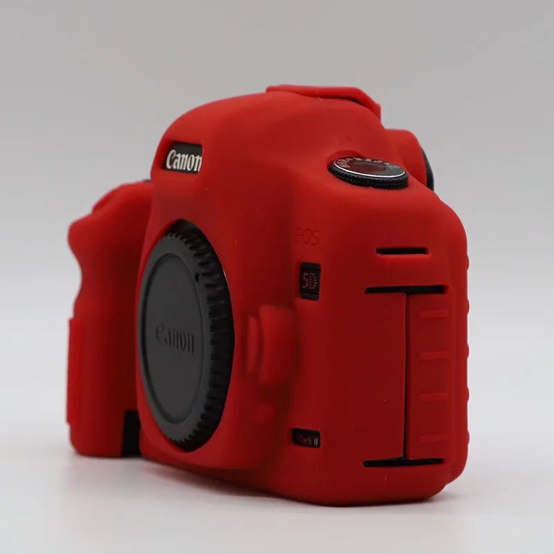 Silicone Case for Canon EOS 5D2 / 5D Mark II, DSLR Camera Bag Anti-scratch Protective Cover - Red