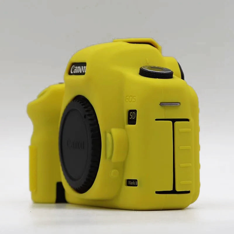 Silicone Case for Canon EOS 5D2 / 5D Mark II, DSLR Camera Bag Anti-scratch Protective Cover - Yellow