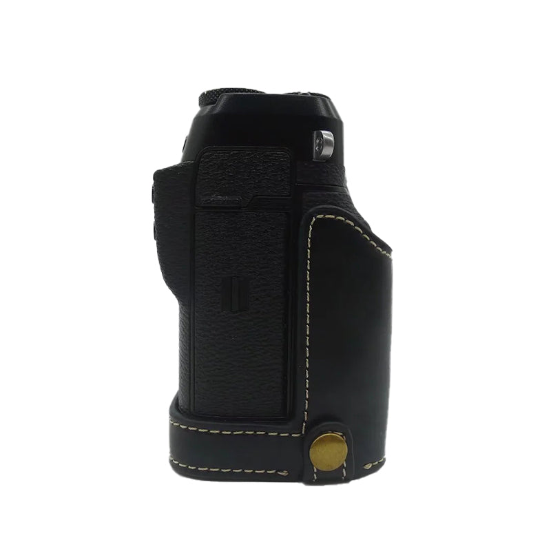 Uniqkart for Fujifilm GFX50R PU Leather Half Body Bottom Case Protective Cover with Battery Opening Design - Black