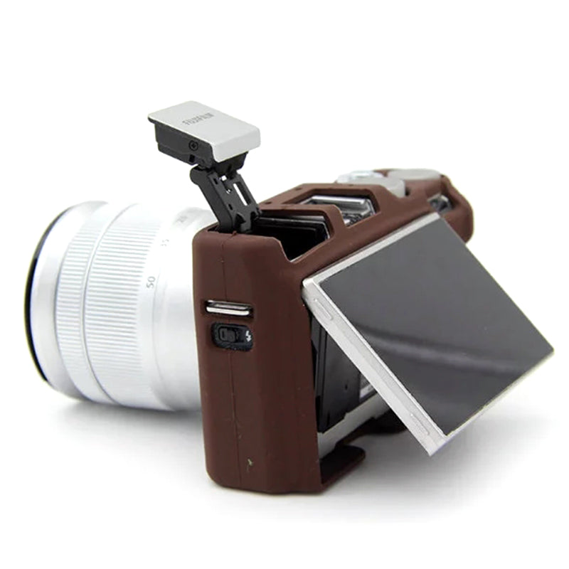 Uniqkart for Fujifilm XA3 / XA10 / XA5 / XA20 Soft Silicone Camera Case Protector Anti-scratch Camera Body Cover - Coffee