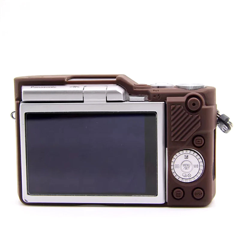 Uniqkart for Panasonic GF9 / GF10 Digital Camera Flexible Silicone Protective Case Anti-scratch Anti-drop Cover - Coffee